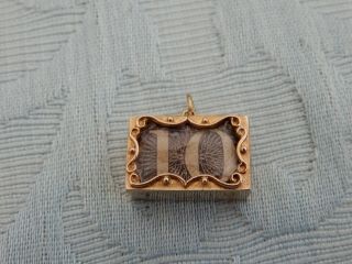 Novelty Opening Vintage 9ct Gold & 10 Shilling Note Charm,  From An Old Estate