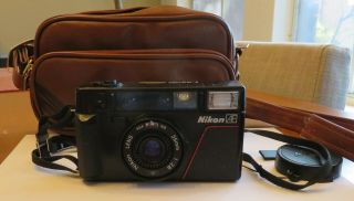 Vintage Nikon L35 Af Film Camera With Coastar Case - Estate Find