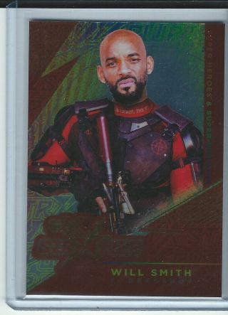 2019 Cryptozoic Dc Heroes & Villains Czx Will Smith Red Str Pwr Deadshot