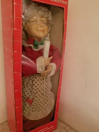 Vintage Telco Motionettes 24 " Mrs Claus Christmas Animated Light Up Figure