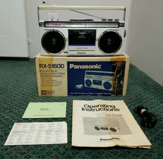 Vintage Panasonic Rx - 5180 - D Boombox Ghetto Blaster.  (& Box 