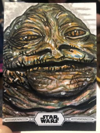 Topps Star Wars Chrome Legacy 2019 Sketch Card Jabba The Hut 1/1 Victor Moreno