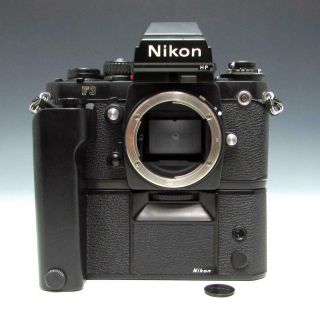 Vintage Nikon F3 Hp Slr 35mm Film Camera Body Black W/ Md - 4 Motor Drive