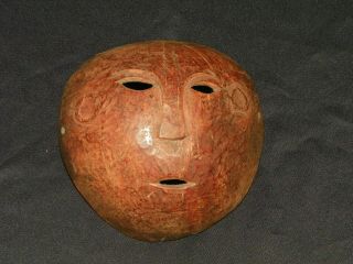 Vintage Old Hand Carved Coconut Mask Face Folk Art