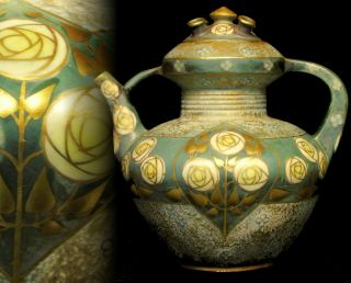 Antique Art Nouveau Secessionist Turn Teplitz Dachel Glasgow Rose Puzzle Teapot