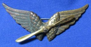 Wwi Army Air Service Officer Wings 3 Inch Hat Badge