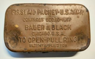 Vtg Bauer & Black Army First Aid Kit Packet U.  S.  Army 1917