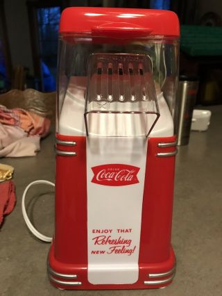 Coca Cola Hot Air Popcorn Maker By Nostalgia Electrics.