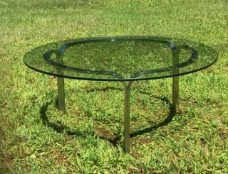 Mid Century Nicos Zographos Stainless Steel Ribbon Coffee Cocktail Table