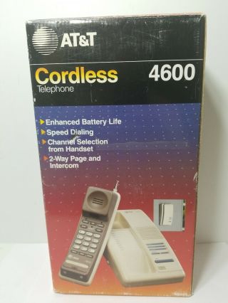 Vintage At&t Cordless Telephone 4600 Very Intercom