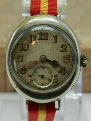 Vintage Antique Paskar Military Trench Style Wwi Era Wrist Watch Swiss Made 15j
