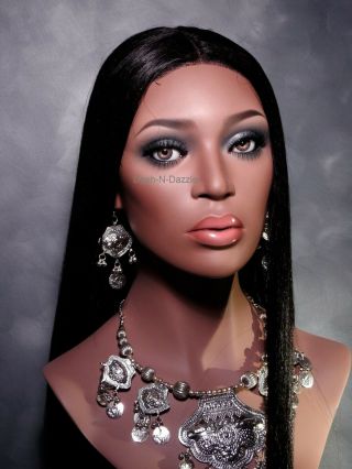 Female mannequin wig bust Hazel GLASS EYES 2