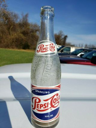 Rare Single Dot Pepsi - Cola Red White & Blue Soda Bottle Youngstown Ohio