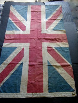 A Ww1 Era British Canadian Union Jack Flag Printed Cotton 48 " X 27 "