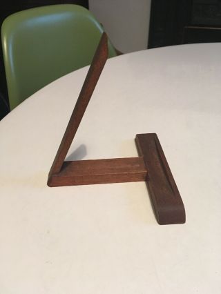 VINTAGE MID CENTURY STYLISH WOODEN PLATE STAND /vintage Shop Display Stand 3