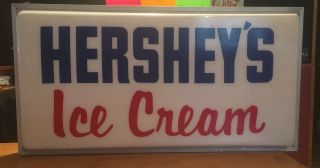 Vintage Hershey’s Ice Cream 28 3/4”x15” Lighted Sign - Made In Usa