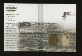 2017 Upper Deck Museum Booklet Wwii Battle Of The Coral Sea Dual Patch