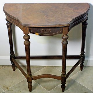 Small Antique Wooden Wall Table With Drawer