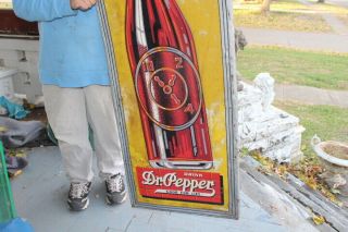 Large Vintage c.  1940 Dr Pepper Soda Pop Gas Station 54 