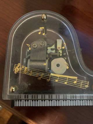 Vintage Lucite Baby Grand Piano Music Box Plays We 