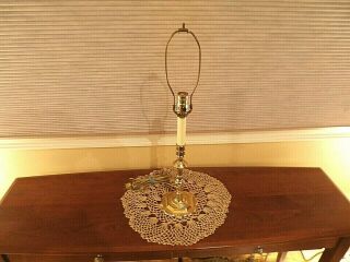 Vintage Baldwin Smithsonian Solid Brass Candlestick Table Lamp