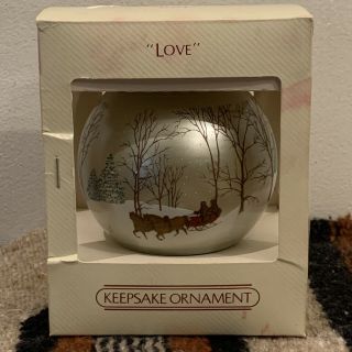 Vtg Hallmark 1983 Glass “love” Christmas Ornament Keepsake Collectible Ornament