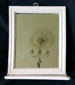 Vintage Wall Hanging Shaving Mirror With Drop Down Shelf