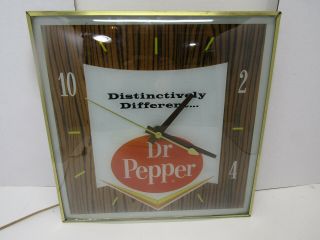 Old Dr.  Pepper Distinctively Different Wall Pam Clock Soda Pop