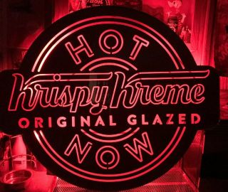 Krispy Kreme Doughnuts Rare Hot Now Huge 38 X 45 Advertising Sign Coffee