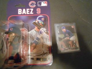 Chicago Cubs Set Javier Baez Autographed Bobble Doll With Anthony Rizzo Topps