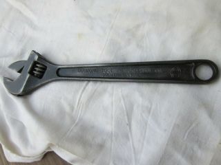Vintage Diamond Tool & Horseshoe Co 12 " Diamalloy 12 " Adjustable Wrench