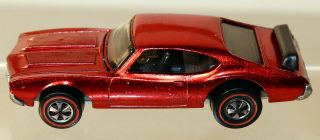 Dte 1971 Hot Wheels Redline 6467 Metallic Red Olds 442 W/rare Black Interior