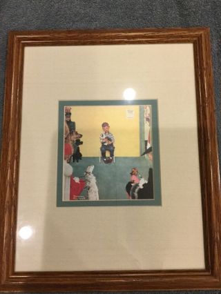 Norman Rockwell “The Runaway” & “Waiting For The Vet” Framed Prints Vintage Art 2