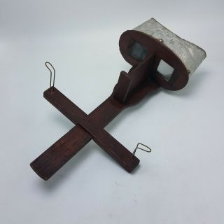 Antique Vintage Wood And Metal Stereoscope Viewer Stereoview Slide Viewer