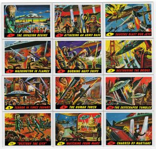 2012 Topps Heritage Mars Attacks 1962 Reprint Vintage Style 55 Card Base Set