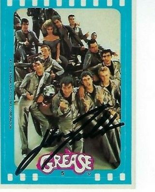 John Tavolta Hand Signed 1978 Topps " Grease " Blue Sticker 5 - Danny Zuko
