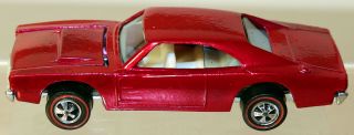 Dte 1969 Hot Wheels Redline 6268 Metallic Red Custom Charger W/white Interior
