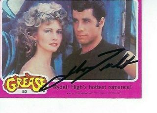 John Tavolta Signed 1978 Topps " Grease " Pink 50 - Rydell High 