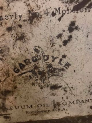 Mobil Gargoyle Vacuum Oil Co.  5 Gallon Can Earliest Logo Rare