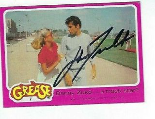 John Tavolta Signed 1978 Topps " Grease " Pink 7 - Danny Zuko A Track Star