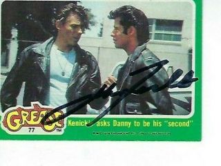 John Tavolta Signed 1978 Topps " Grease " Green 77 - Kenicke Asks Danny To Second