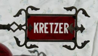 Vintage Kretzer Weather Vane Lightning Rod Directional Arrow W/red Glass -