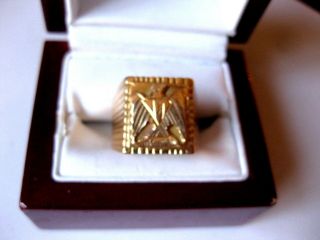 Vintage Estate European 750/18k Yellow Gold Mens Signet - Ring " Eagle "