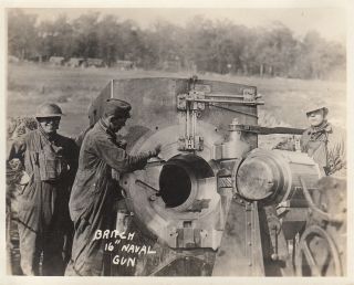 Wwi Photo Us Navy 14 Inch Railway Railroad Gun Breech 1918 France 10