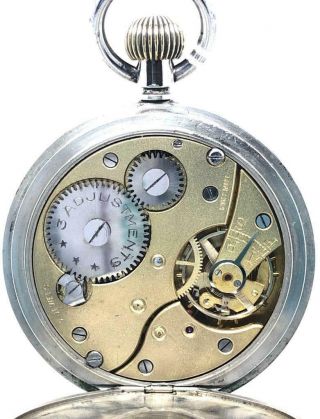 A Lovely Vintage Nickel Open Faced Waite & Son Pocket Watch 3