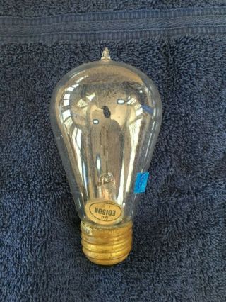Antique Edison 116 Light Bulb/lamp Bulb With Paper Lable.