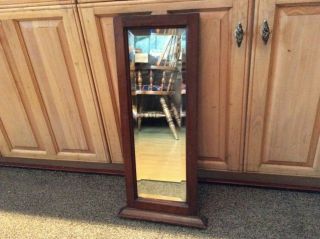 Antique Edwardian Bevelled Glass Mirror In Mahogany Frame