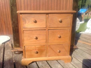 Miniature Rustic Pine Chest Of Six Drawers Apprentice Piece