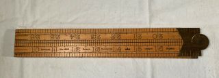 Vintage Boxwood & Brass Two Fold Rabone Chesterman England No 1380 Ruler 36 Inch