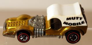 Dte 1971 Hot Wheels Redline 6185 Metallic Yellow Mutt Mobile W/black Interior
